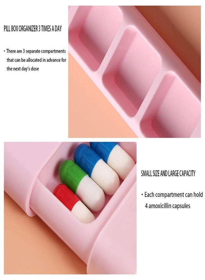 VINI Travel Pill Organizer 3 Times a Day Pill Box Organizer for Pills Vitamin Fish Oil Supplements, Matte Surface, Sealed and Waterproof (Pink,1PCS) - Image 5